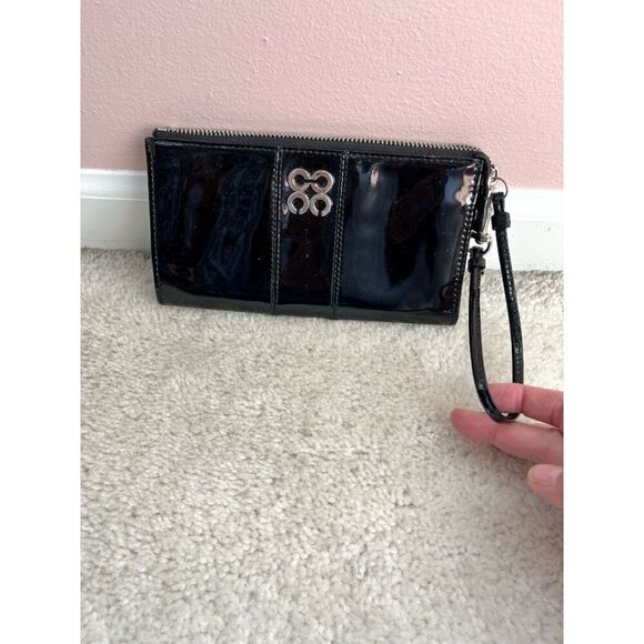 Coach JULIA OP Patent Leather Zippy Monogram Convertible Clutch Wallet Wristlet - Picture 3 of 10